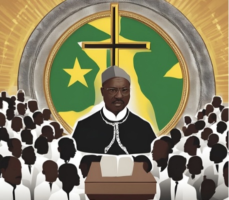 An illustration of a pastor, possibly facing storms over alleged church frauds as seen in Nigeria currently.