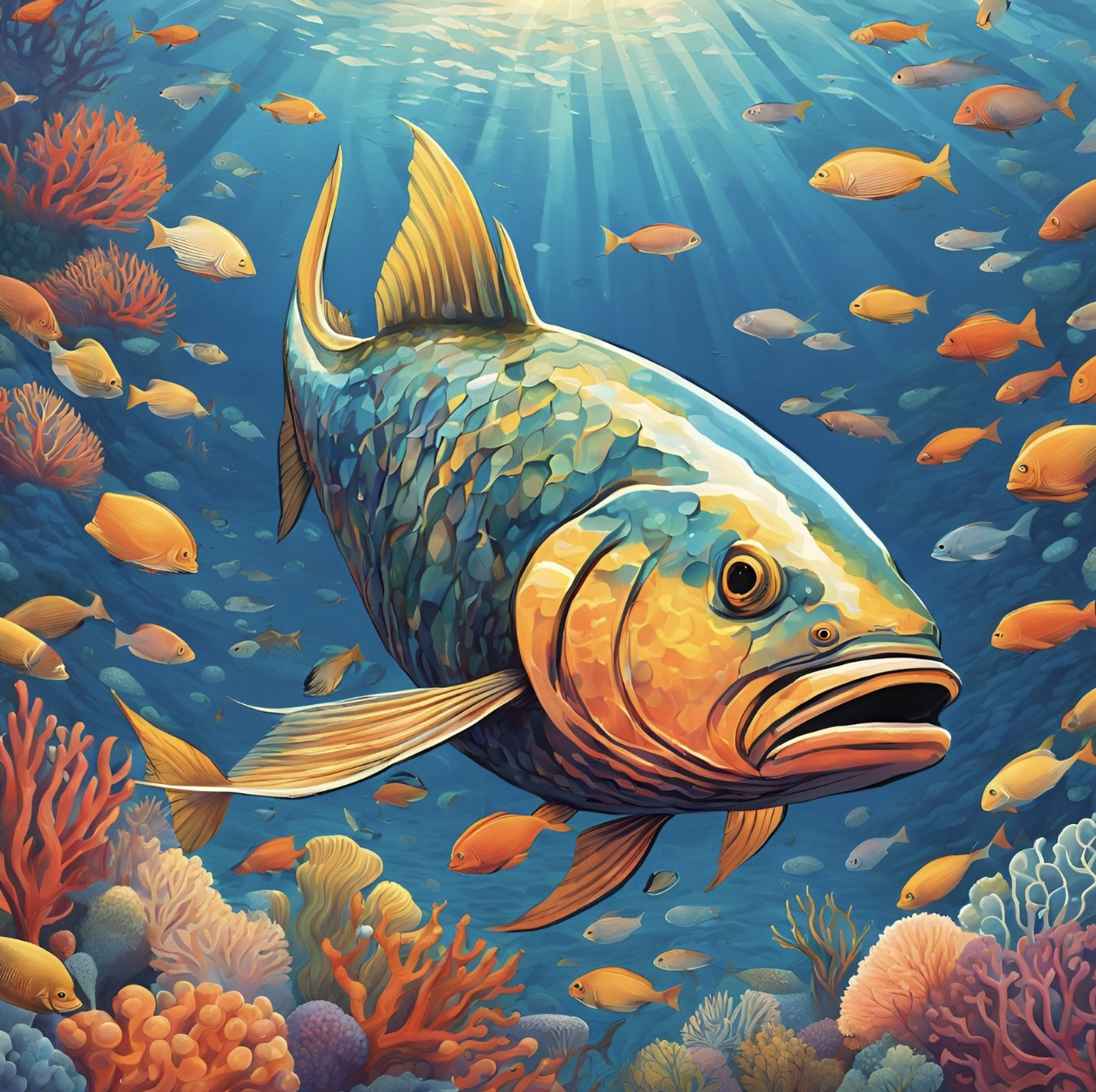 An illustration representing Camerounian fish