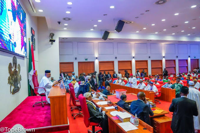 An image of the Nigerian lawmakers in session as the Senate sacks CCT chairman over allegations of corruption.