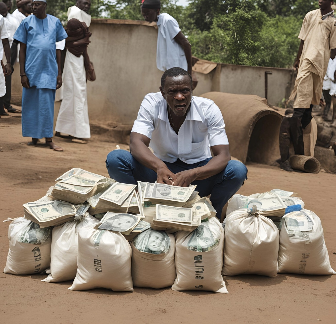 image of sacks of money reflecting that for our politicians, booty's in the eyes of the beholder.