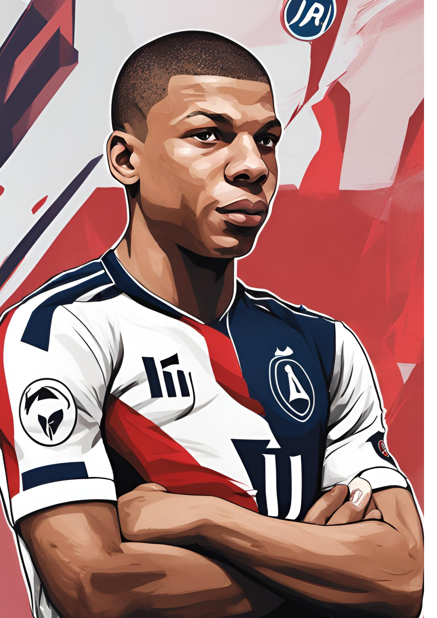 A computer-generated portrait of the Real Madrid striker used to illustrate a story, "The return of Mbappe," after a thigh injury.