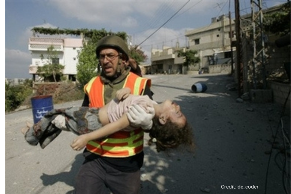 Repeated Israeli airstrikes like this have left hundreds homeless and many others dead! Credit: de_coder