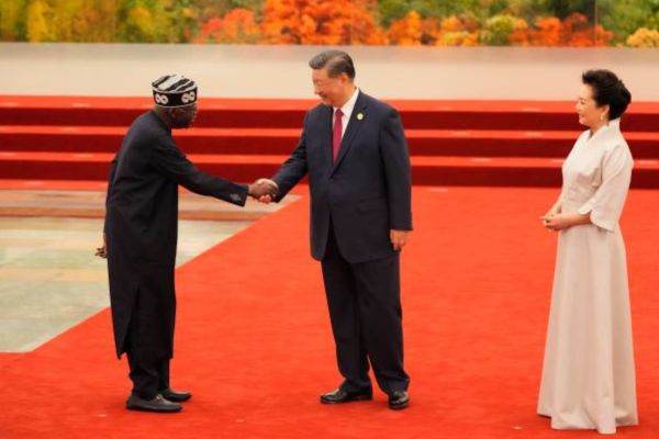 President Bola Tinubu with President Xi Jinping, when the former arrived China, recently.