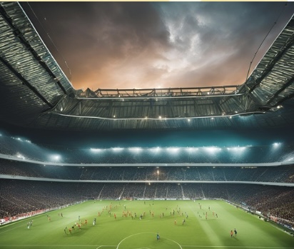 The image of a stadium serves to depict the venue for the football battle for RB Leipzig v Freiburg.