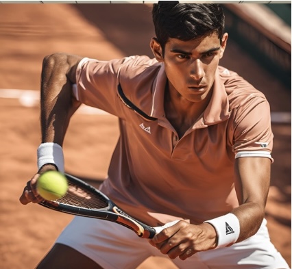 Carlos Alcaraz won again on Oct 9 at the Rolex Shanghai Masters, advancing to the quarter-finals. This generated image shows his determination and grit at the tournament.