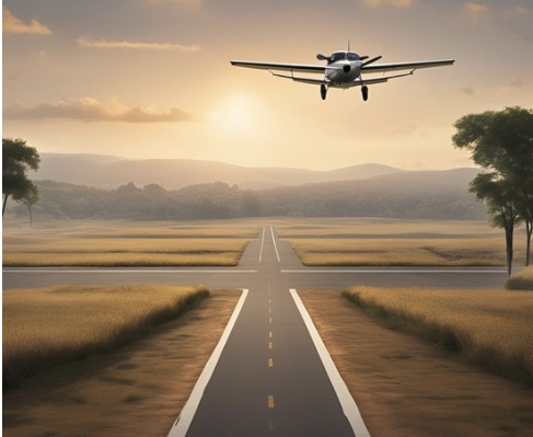 Computer-generated image of a private airstrip, showcasing a sleek runway surrounded by green fields. The depiction highlights the modern features of an airstrip, like the one recently approved for Bishop Oyedepo's church. The image accompanies a story entitled: "Private airstrip for Oyedepo's church raises dust."