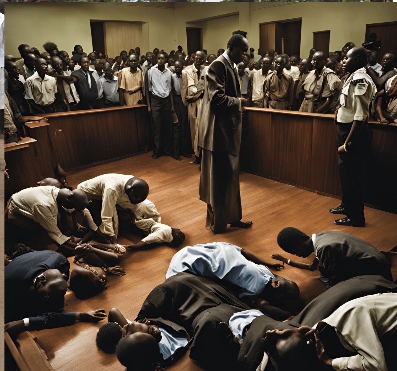 Illustrated image of some underaged protesters who fainted in a Nigerian court on Friday. Now, Tinubu drops charges against them.