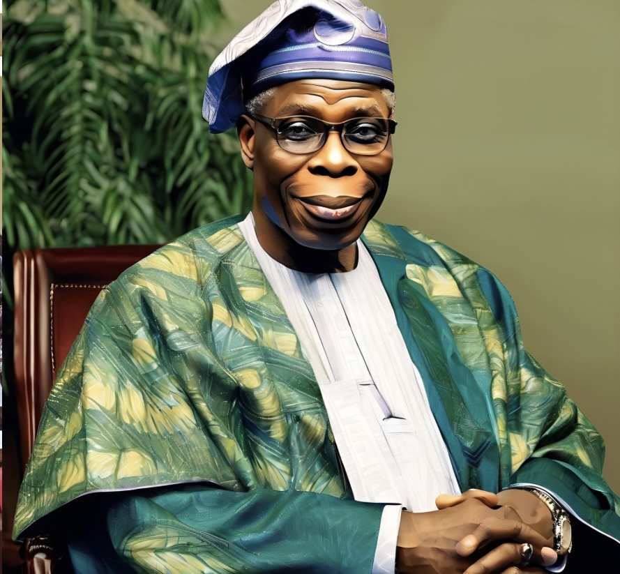 A generated image of Nigeria's former president Olusegun Obasanjo, as he explains why corruption war fails in Nigeria.