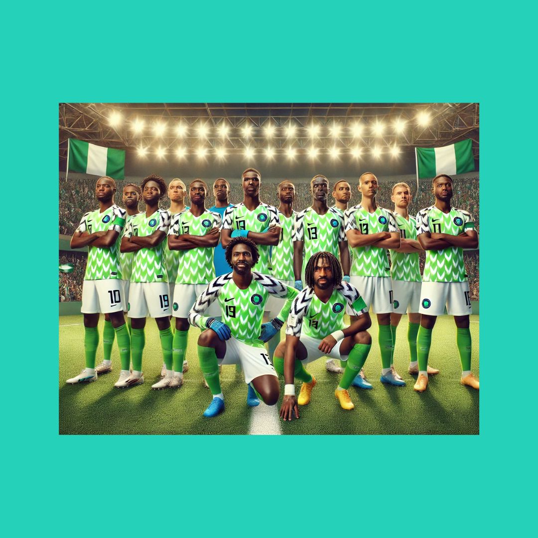 An illustrative image of the Super Eagles team, recently raked 44th in global football. Many are not happy about Nigeria's sharp decline, thus blaming it on the administrators and coaching staff.