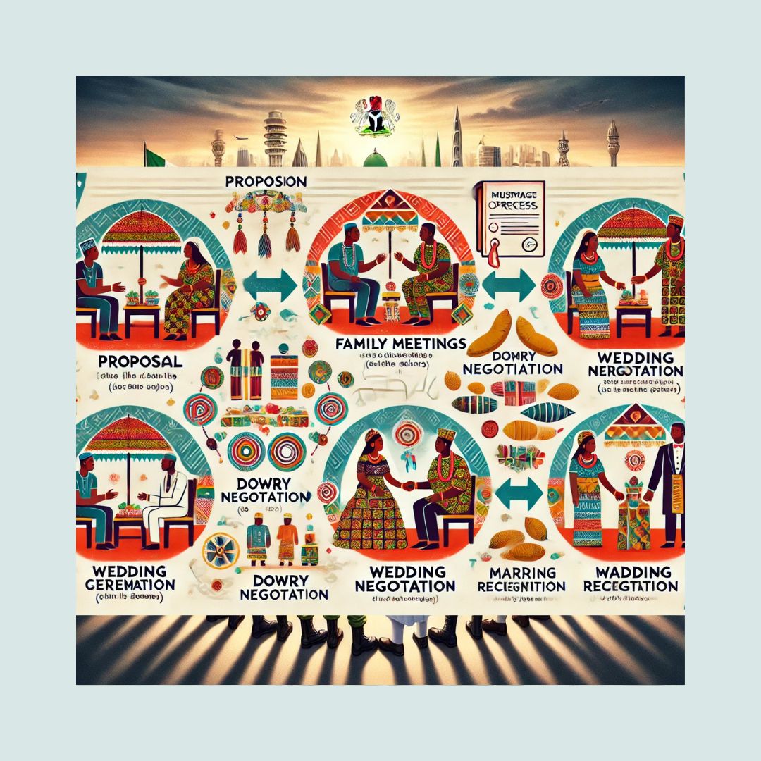 An illustration of the processes involved in dowry and marriage in Nigeria