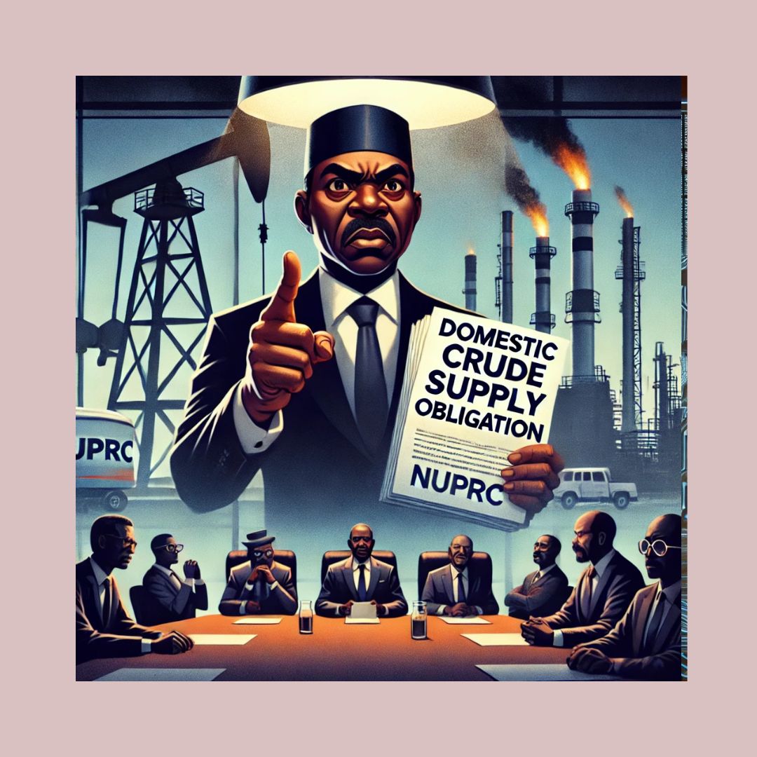 An illustration of the NUPRC boss warning stakeholders againts domestic crude supply violations.